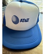 Vintage AT&amp;T Snapback Mesh Hat Skater BMX Blue Telecommunications Cap Ce... - $13.09