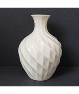 Lenox Cream 5.5&quot; Swirl Pattern Small Bud Vase Gold Rim - £21.23 GBP