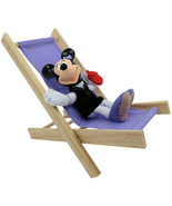 Handmade Toy Folding Beach Chair, Wood and Light Purple Fabric - £5.45 GBP