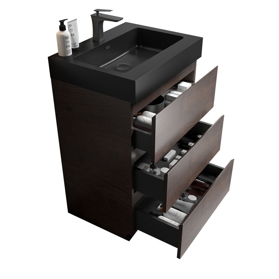Alice 24" Walnut Vanity: Modern Bathroom Storage Item image 5