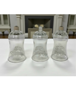 3 HOMCO Etched Glass Hummingbird Votive Holders Vintage Floral Peg Set 5... - $31.00 CAD