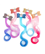5-Colors Unicorn Hair Clips Hair Accessories for Girls Glitter Hair Bows... - £10.97 GBP
