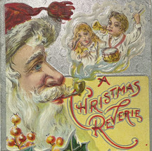 Early 1900s Santa Smoking Pipe Kids Playing Music Embossed Christmas Postcard - £9.73 GBP