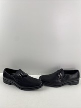 Bruno Magli PIVETTO Black Leather Square Toe Slip On Penny Loafers Men’s 9.5 M - £140.91 GBP