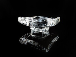 Kosta Boda Art Glass Small Heart Trinket Dish has original sticker 4.25  x 1.75" image 5
