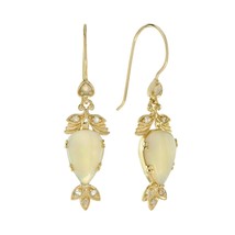 Orecchini pendenti floreali in stile vintage con opale naturale e diamanti... - £413.76 GBP