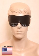 BDSM Blindfold for Couples Real Leather Role Play Eye Mask with Adjustable Strap - £11.08 GBP
