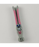 Handpainted Bunny Rabbit Magnet Vintage Clothespin Easter - £2.39 GBP