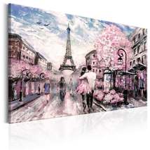 Tiptophomedecor Stretched Canvas Wall Art  - Pink Paris - Stretched &amp; Framed Rea - £79.92 GBP+