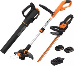 Worx 20V Power Share - 3Pc. Cordless Combo Kit (Hedge Trimmer,, And Blow... - £204.59 GBP