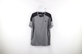 Spyder Active Mens Size Medium Spell Out Stretch Running Gym T-Shirt Gray - $19.75