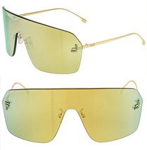 FENDI FIRST 4121 Gold Mirrored Unisex Mask Crystal Fashion Sunglasses FE... - $702.90