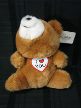 Russ Berrie & Co Caress Soft Pets Stuffed Plush Brown Teddy Bear I Love You New - $26.92