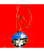 Beautiful sterling hand painted floral necklace - £30.18 GBP