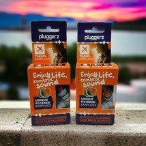 2pk. Pluggerz TRAVEL Earplugs Enjoy Life Reusable Comfortable Unique Fil... - $9.89