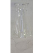 Vintage 8 5/8&quot; Clear Glass Flared Beaded Rim Hurricane Chimney Shade Oil... - $26.36 CAD