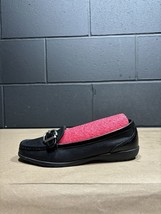 Thom McAn GWYN Black Leather Loafers With Buckle Women’s Sz 7.5 W - £19.95 GBP