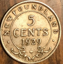 1929 Newfoundland Silver 5 Cents Coin - £6.84 GBP