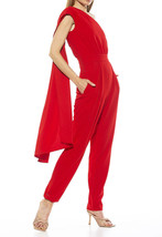 Alexia Admor D2771 Cape Jumpsuit SZ 10 Red - £101.83 GBP