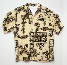O'Neill Mens Hawaiian Camp Shirt Ivory with Native Block Print  Size XL - $24.70