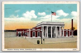 Greensboro NC Southern Railway Station Postcard K25 - £7.17 GBP