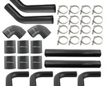 2.5&quot; Universal Aluminum Intercooler Piping Pipe Kit+Silicone Hose+T-Bolt... - $106.52