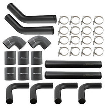 2.5&quot; Universal Aluminum Intercooler Piping Pipe Kit+Silicone Hose+T-Bolt Clamps - £84.88 GBP