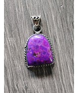 925 Sterling Silver Purple Jasper Stone Pendant Free Shipping - $736.23 MXN
