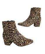 Steven Steve Madden Size 6 Wes Leopard Print Calf Hair Leather Booties A... - $59.29 CAD