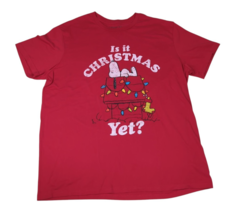 Peanuts Snoopy men women Large L t shirt Is it Christmas Yet? Woodstock ... - $10.39