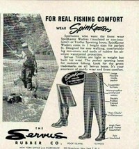 1958 Print Ad Spinkasters Waders for Fishing Servus Rubber Co. Rock Island,IL - $9.83