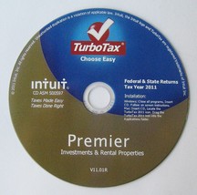 2011 TurboTax Premier, Investments &amp; Rental Property, Fed &amp; State - $9.85