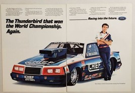 1987 Print Ad NHRA World Champion Bob Glidden &amp; Ford Thunderbird - £13.66 GBP