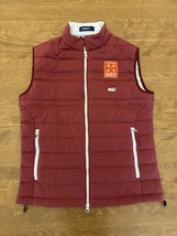 Johnnie-O Men&#39;s Nylon Polyester Full Zip Puffer Vest Red Small W Lagniappe Logo - £22.68 GBP
