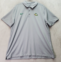 NCAA Oregon Ducks Nike Polo Shirt Football Mens Size XL Gray Slit Collared Logo - £15.91 GBP