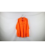 Vintage 90s Streetwear Mens 3XL Distressed Heavyweight Button Shirt Blaze Orange - $44.50