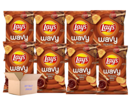 Lay&#39;s Wavy Potato Chips Hickory BBQ Flavor 8 Pack 1.5oz each - £14.28 GBP