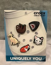 Crocs Jibbitz Uniquely You Animal Lover Dog Cat Shark Sloth Fox Charms 5 Pack - £5.57 GBP