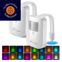 2 Pack Rechargeable Toilet Night Lights with 16-Color Motion 2 white  - £27.94 GBP