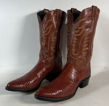 Justin 8303 Men&#39;s Exotic Western Boot with Peanut Brittle Lizard 12 D - $296.99