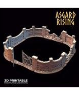 3D Printed Asgard Rising Cemetery Stone Wall Gate Set A 28mm-32mm Ragnar... - $33.57+