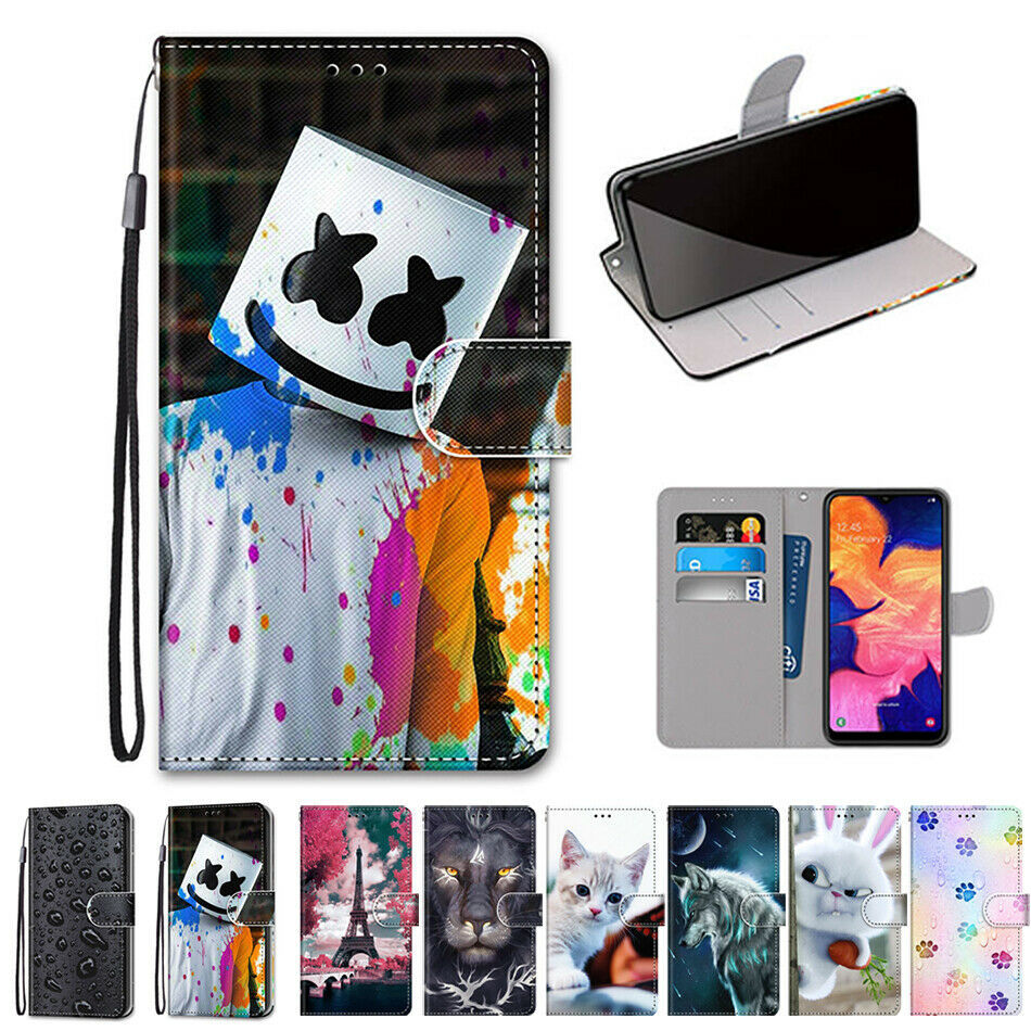 For Samsung Galaxy A10 A10S A20S Case Pattern Wallet Leather Strap Stand Cover