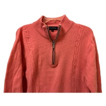 Bon Giovane Vintage 1/4 Zip Pullover Knitted Pink Sweater Size Large - $24.74