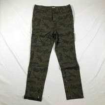 Ecru Pants Womens 8 Camo Green Camouflage Cotton Tencel Stretch Ankle Zips - $28.04