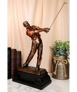 Pro Golfer Swinging Golf Club Bronze Electroplated Statue With Trophy Ba... - €106,47 EUR