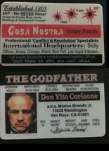 Cosa Nostra &amp; Godfather Mafia Mob Crime Family Gangster novelty ID Card ... - $17.82