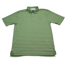 Rbk Polo Mens L Green Stripped Short Sleeve Collared Activewear Polo Gol... - £14.45 GBP