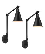 2 Pack Wall Sconces Adjustable Swing Arm Wall Lamp For Bedroom,Hallway,C... - £53.46 GBP