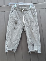 Easel of Los Angeles - Lady&#39;s - Size Medium  Washed Grey Capris - Distre... - $24.75