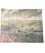 Vintage Farm Print 14X17&quot; Storm Cloud Barn Dirt Road Artist ? Curry - £38.69 GBP